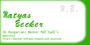 matyas becker business card